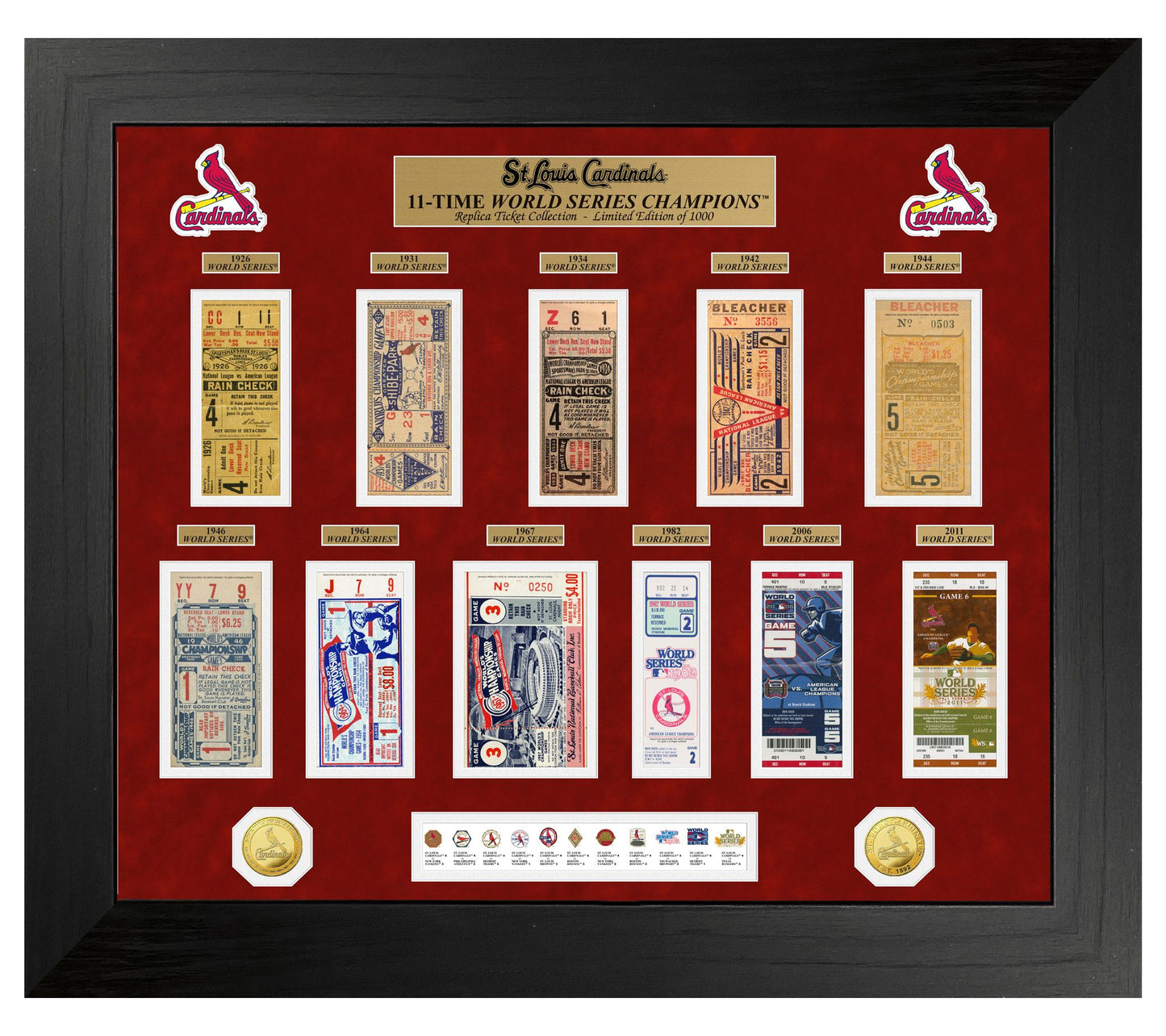 Cardinals World Series Coin and Ticket