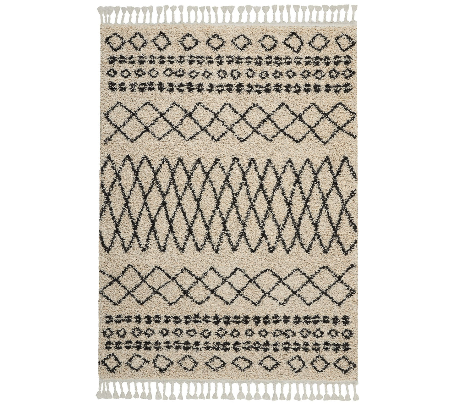 Nourison Moroccan Marrakesh Shag Cream 5'3" x 7'11" Area Rug