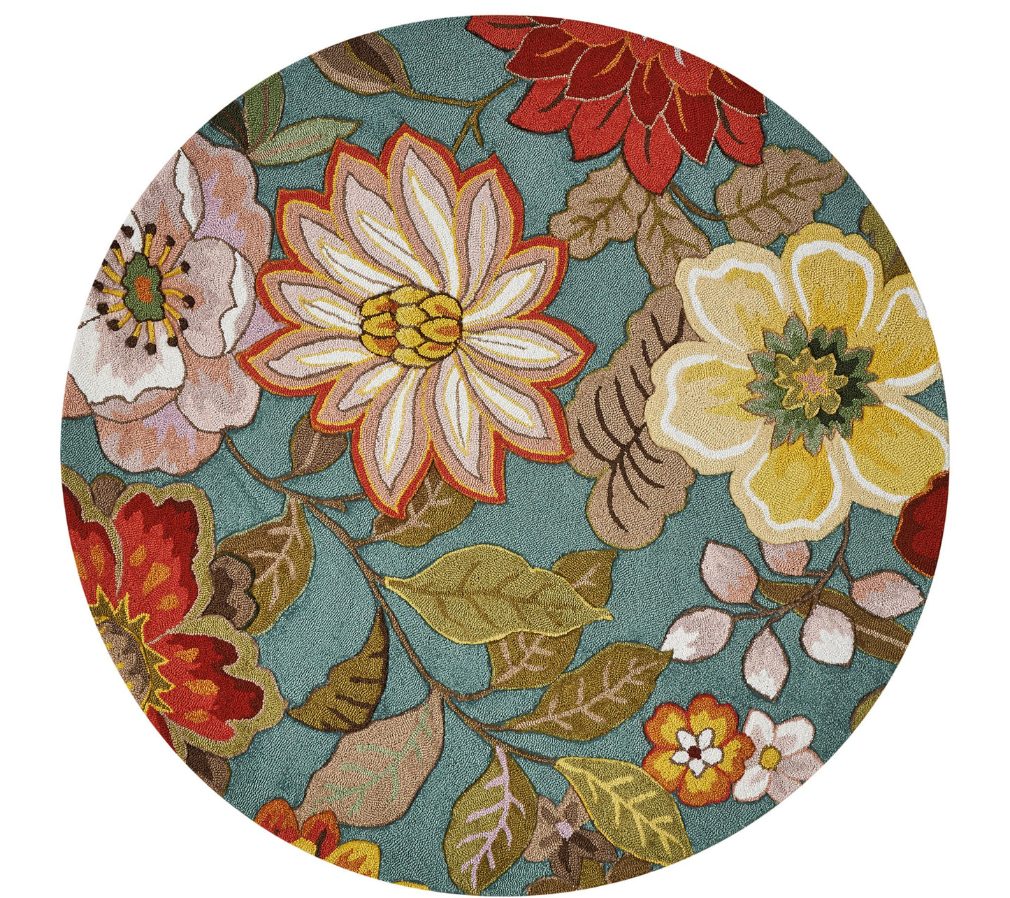 Nourison Fantasy Aqua 5'6" Round Area Rug