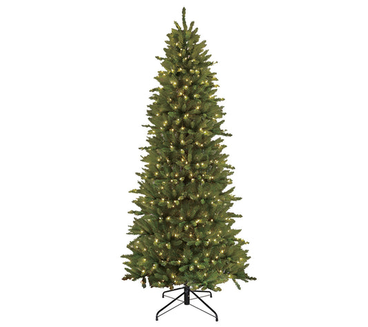 Puleo International 7.5' Pre-Lit Slim Franklin Fir Tree