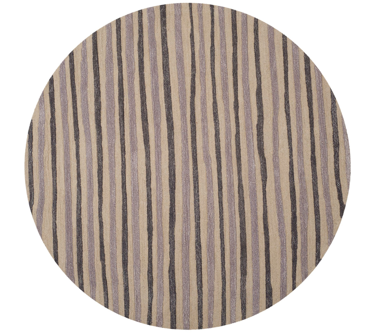 Martha Stewart Hand Drawn Stripe 6' x 6' Roundug