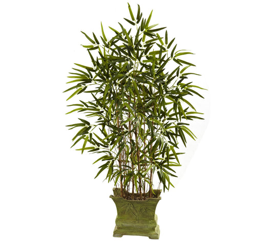 45" Bamboo Tree with Decorative Planter by Nearly Natural
