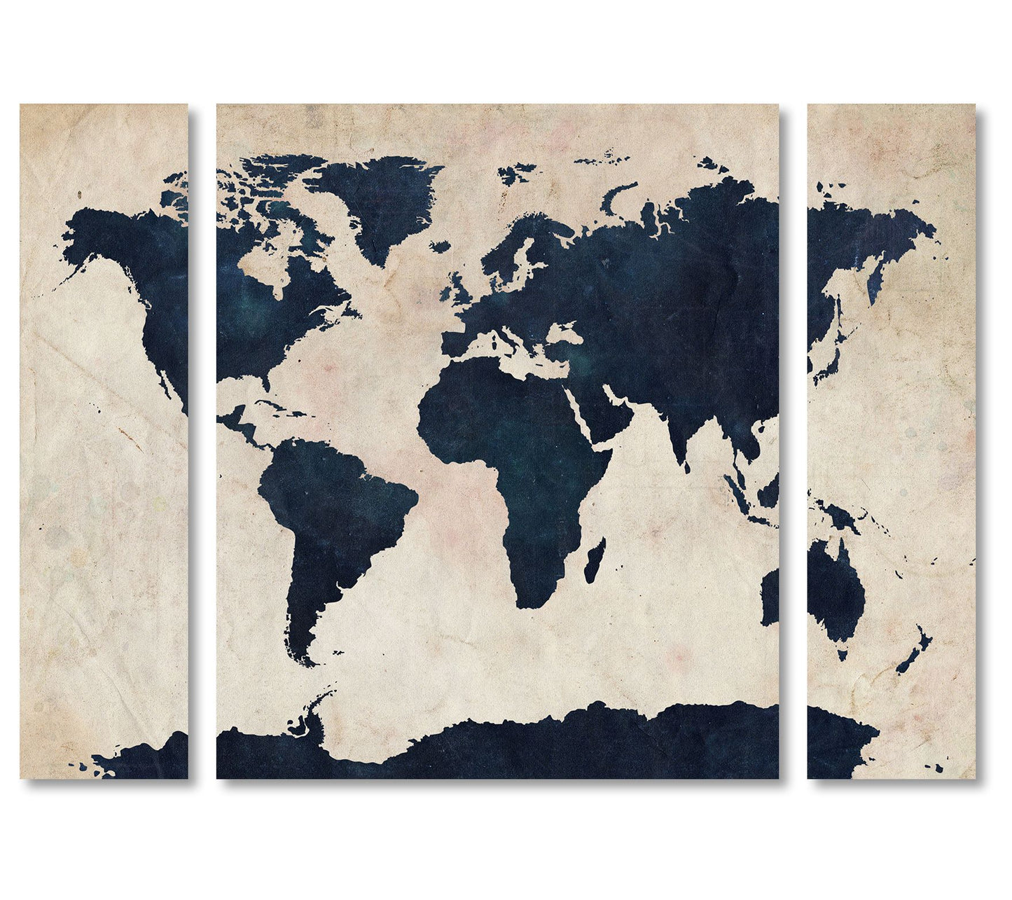 Lavish Home Michael Tompsett World Map Navy 3-Piece Print
