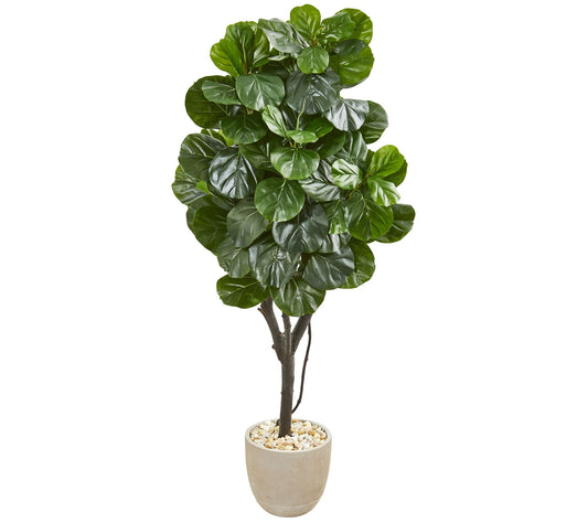 67" Fiddle Leaf Fig Tree in Planter by Nearly Natural