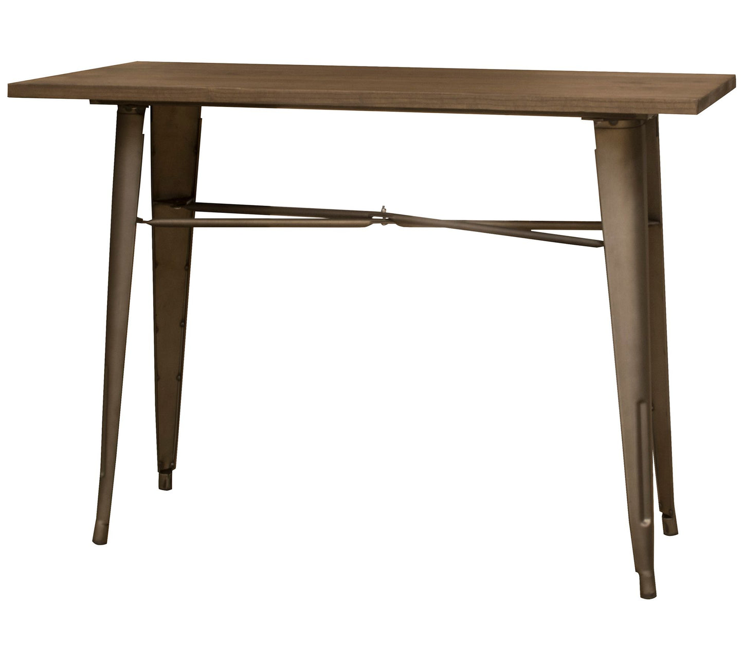 AmeriHome Counter-Height Metal Dining Table with Wood Top