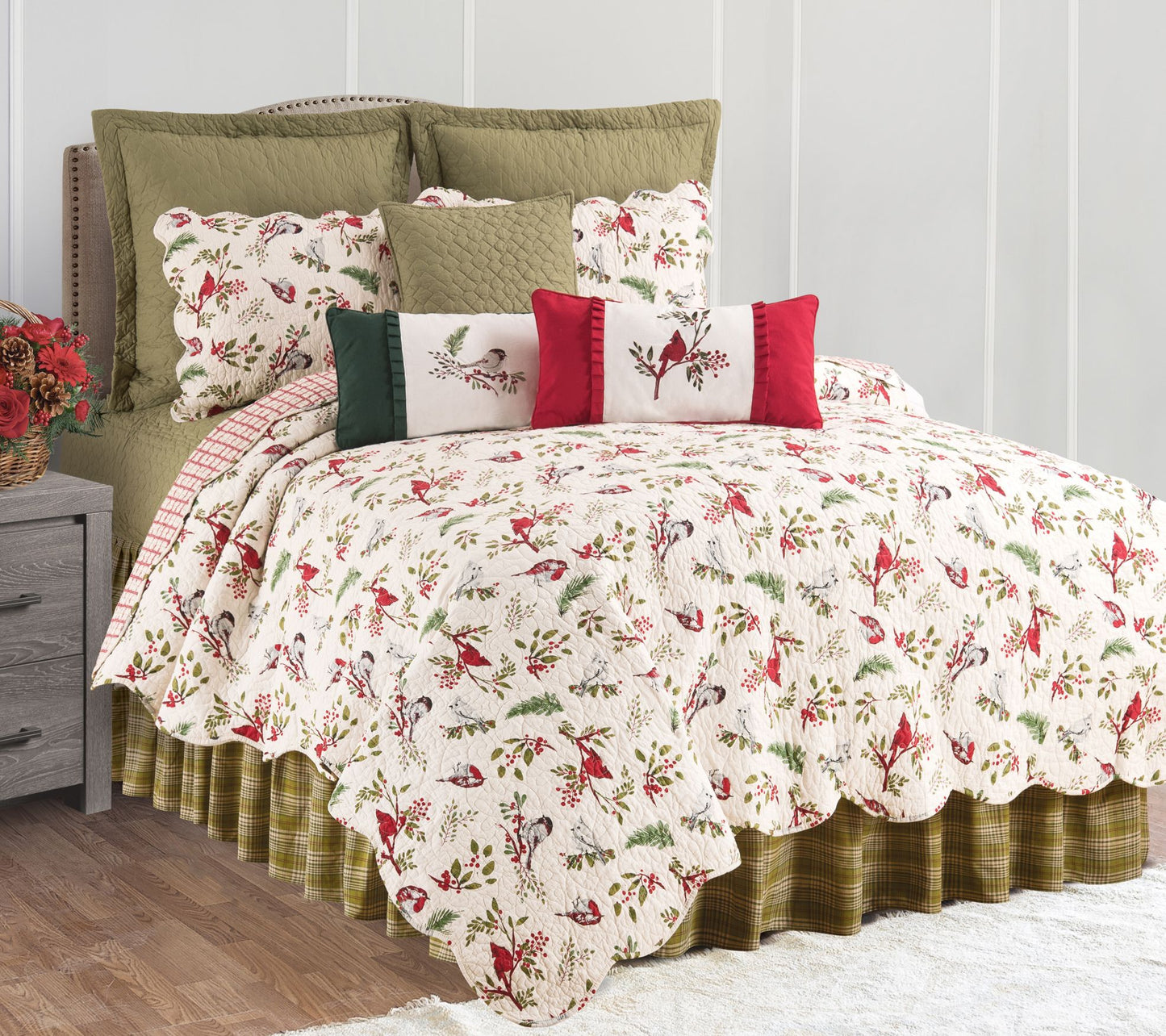 Sprig Birds King Quilt Set by Valerie