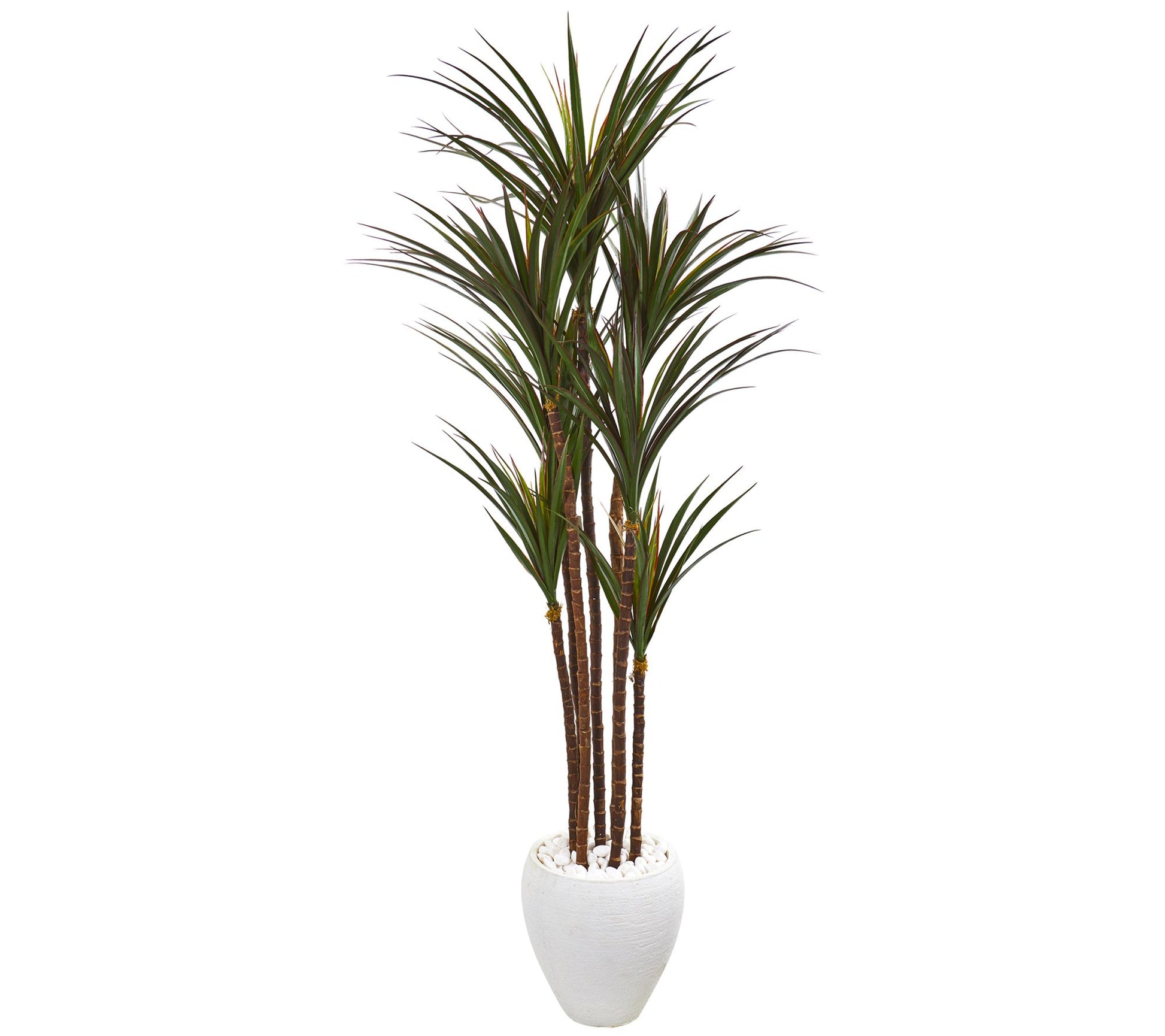 70" Giant Yucca Tree in White Planter by NearlyNatural