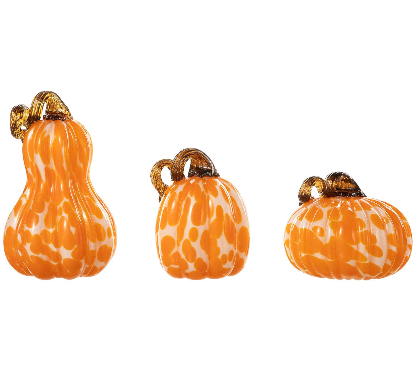 Glitzhome Autumn Shimmer Glass Pumpkin & Gourd Trio S/3
