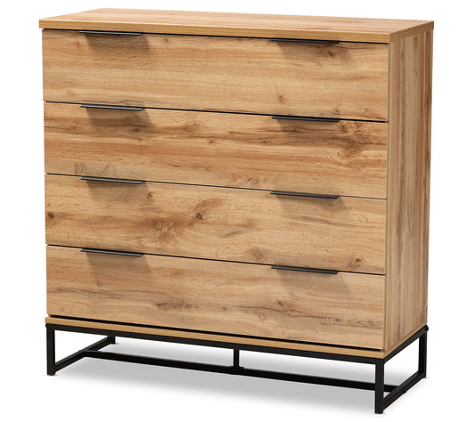 Reid Finished Wood and Metal Four-Drawer Dresse r