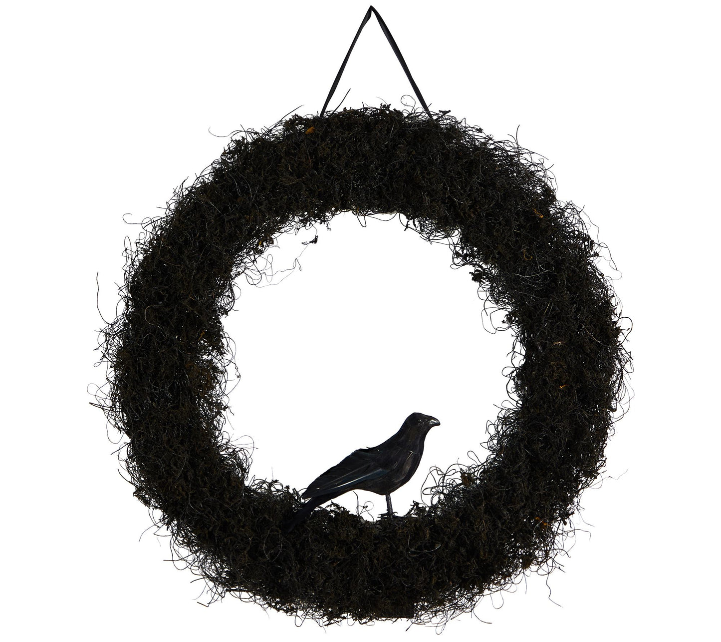 Nearly Natural 30" Halloween Black Raven Twig Wreath