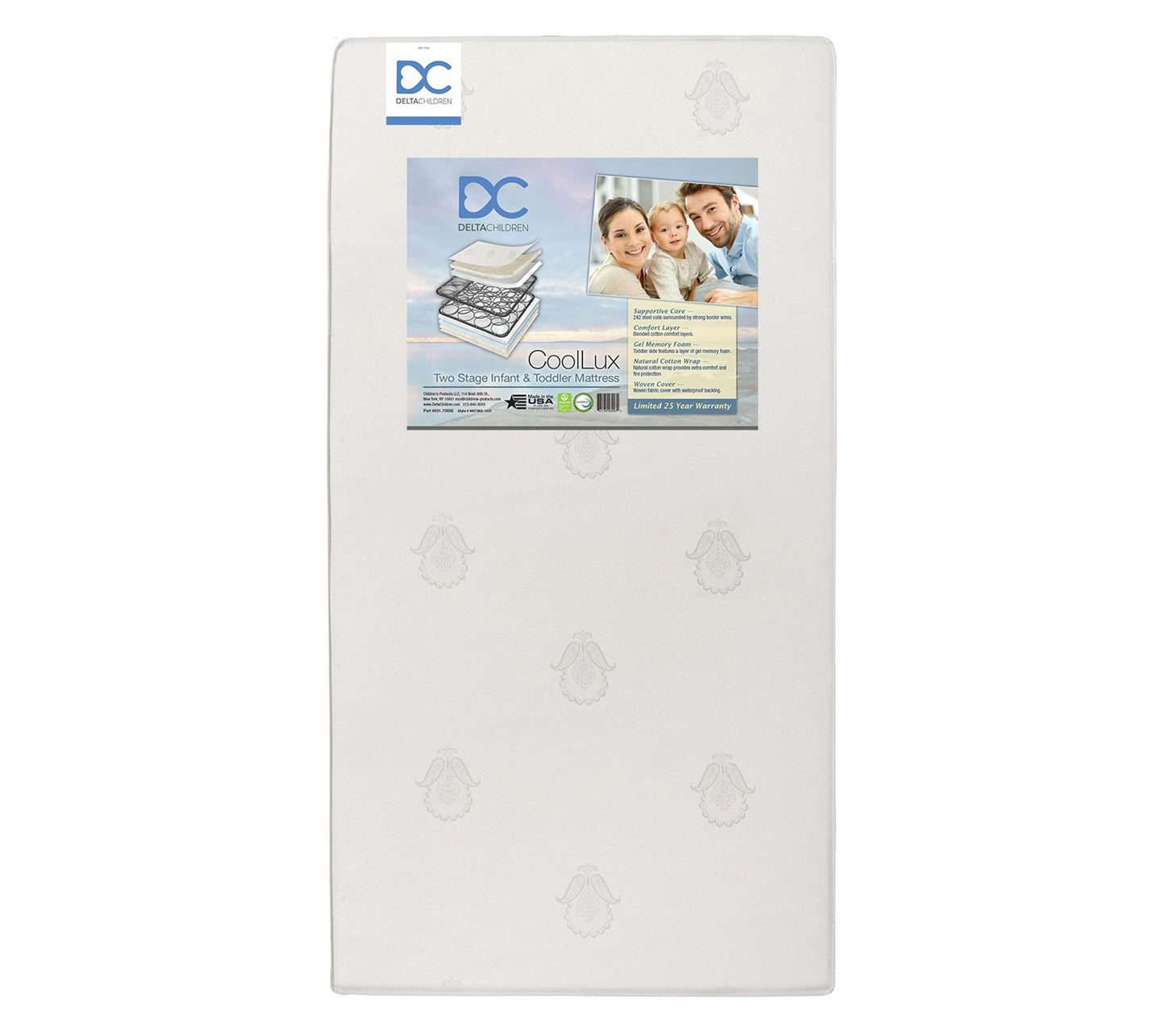 Delta Children CoolLux Two-Stage Crib and Toddlr Mattress