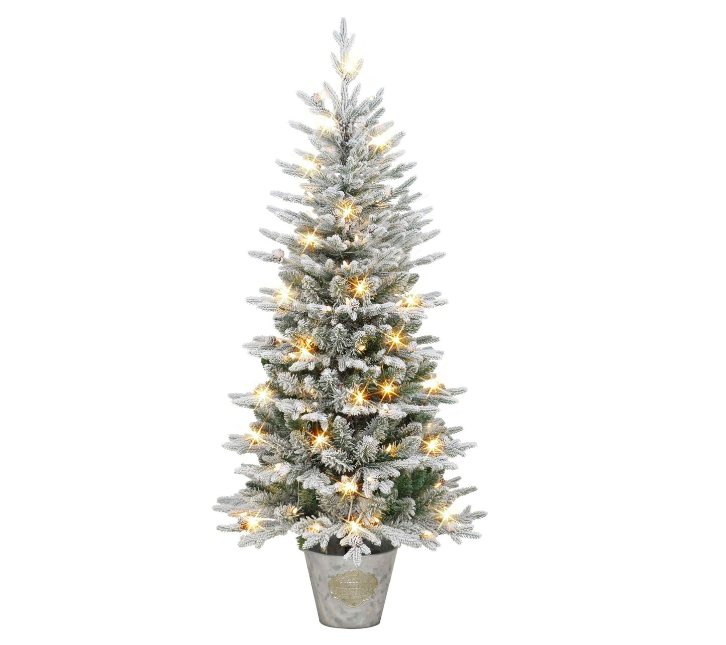 Puleo 6' Prelit PE/PVC Flocked Tree