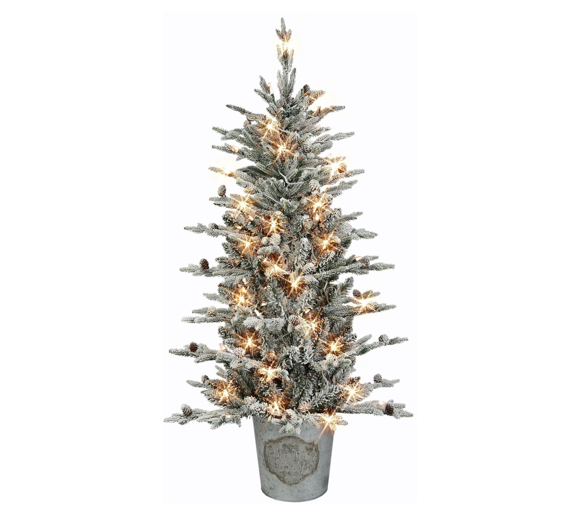 Puleo 4.5' Prelit PE/PVC Flocked Tree