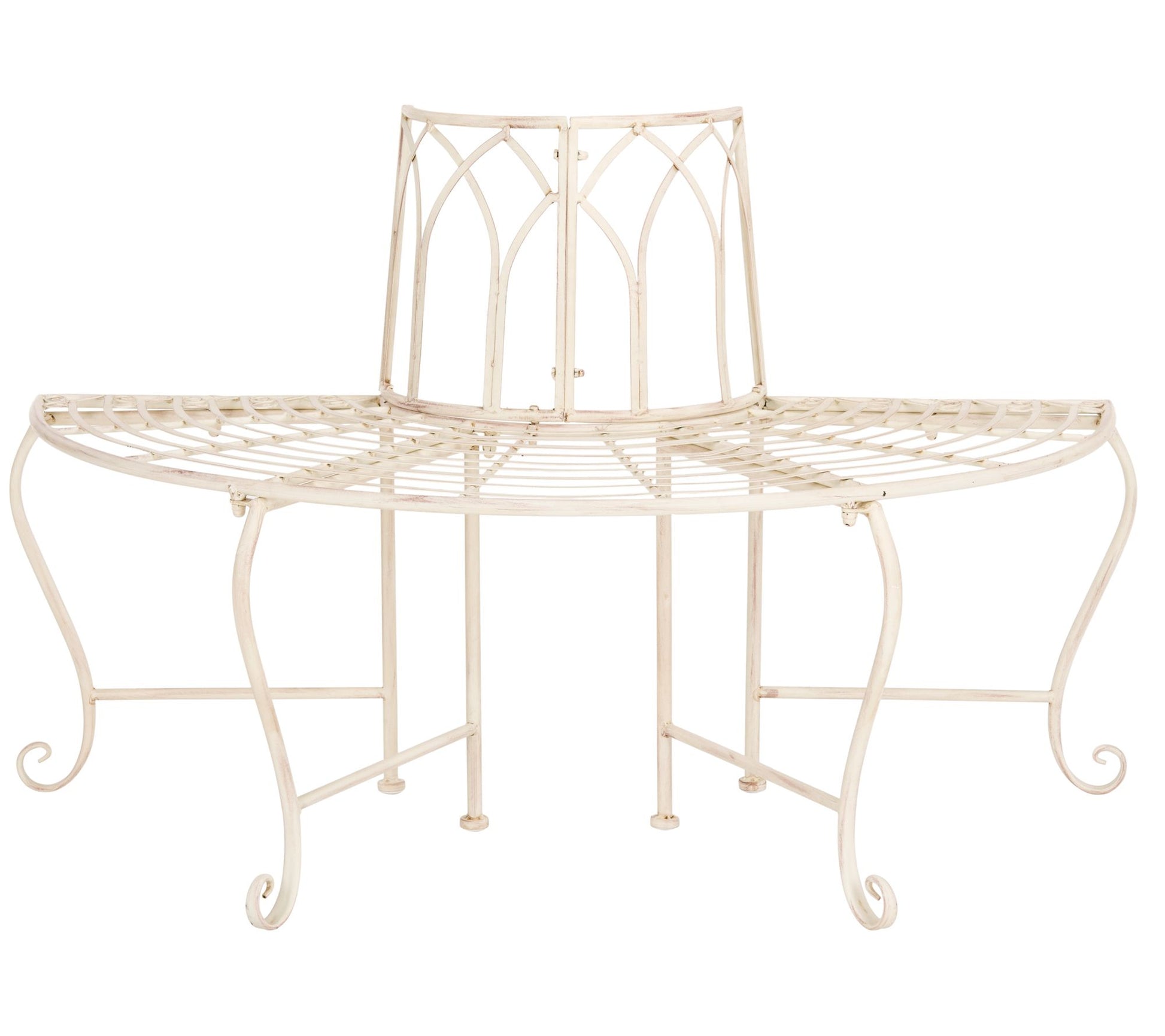 Abia Wrought Iron 50" Outdoor Tree Bench by Safavieh