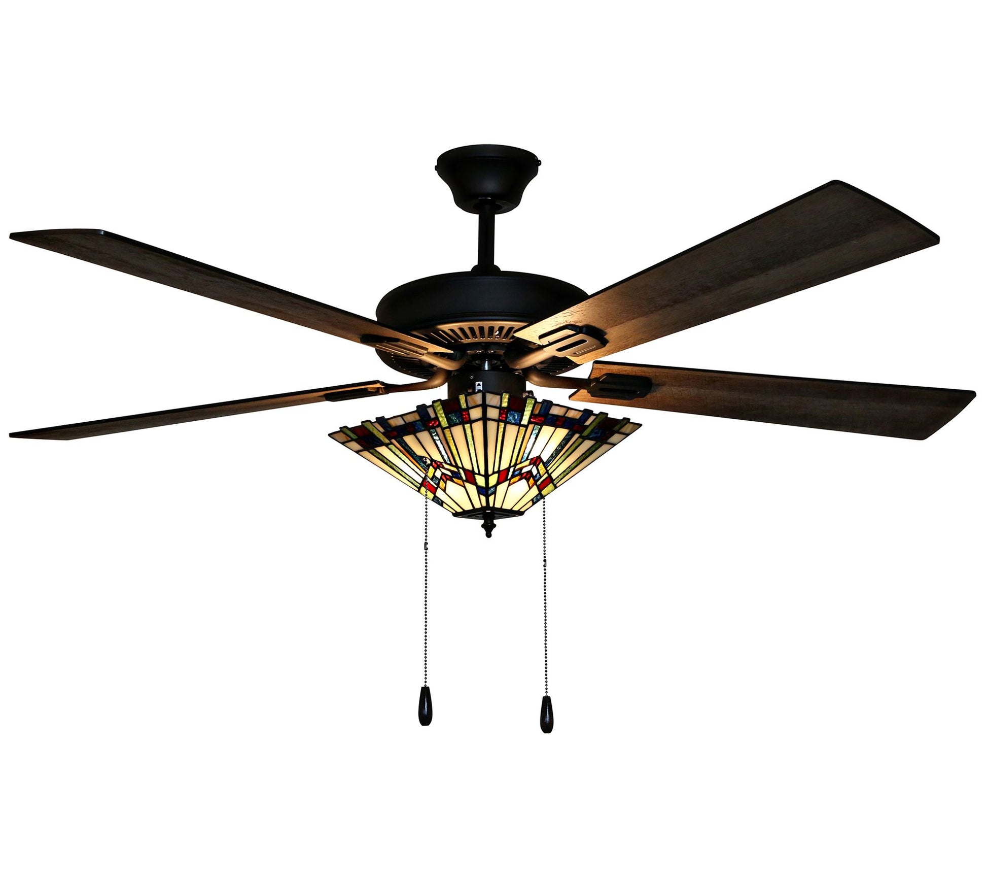 River of Goods 52"W Orson Craftsman Stained Glass Ceiling Fan
