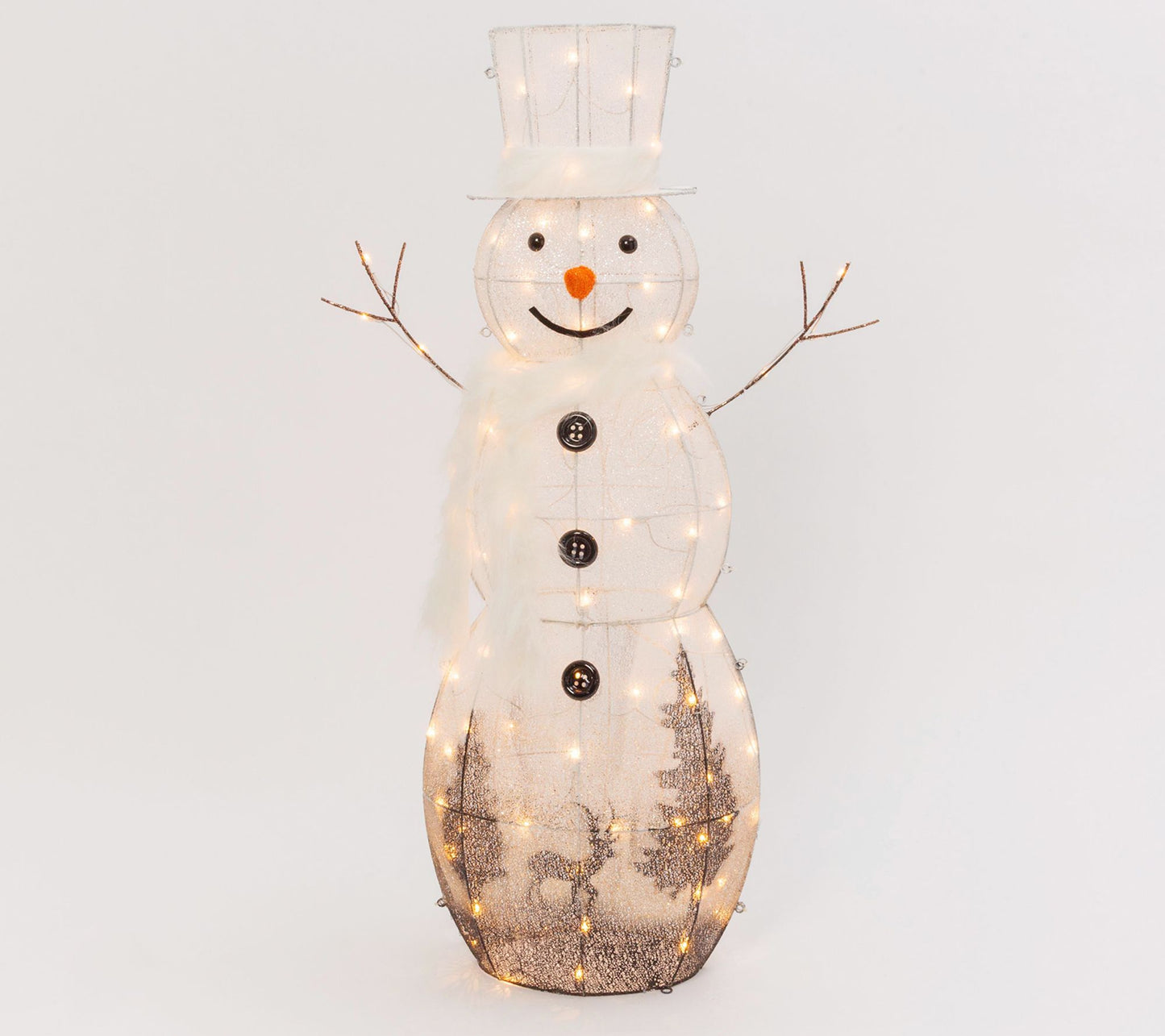 48" LED Lighted White Snowman by Gerson Co.
