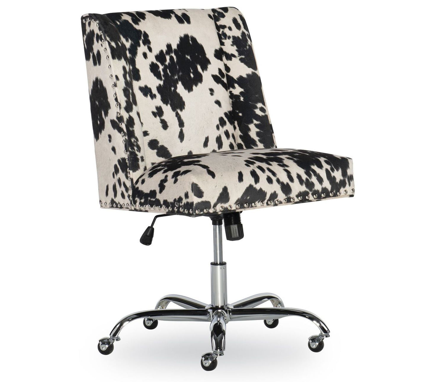 Linon Home Walker Black Cow Print Office Chair