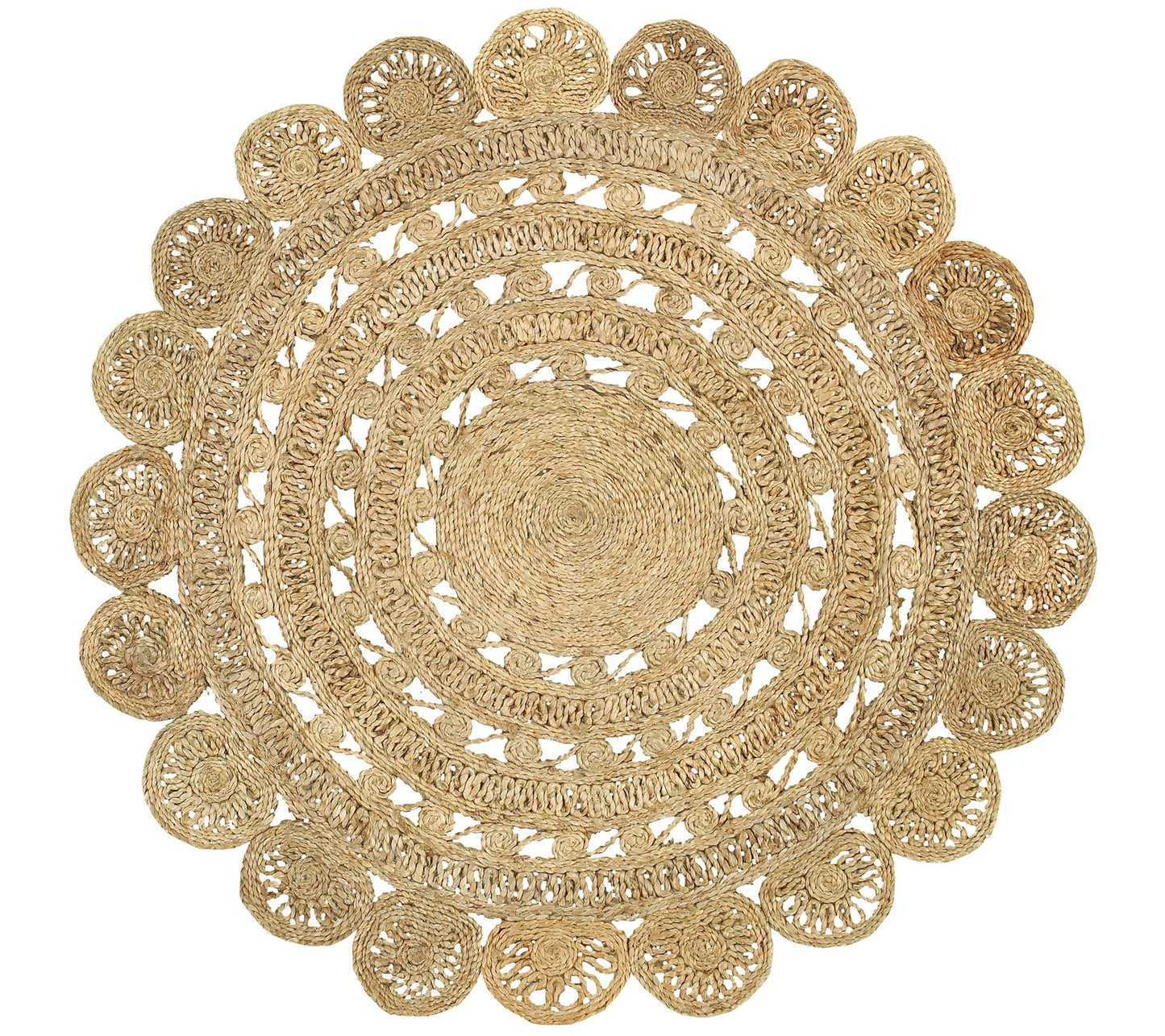 Ox Bay Golden Sunshine Natural Jute Area Rug 4'Round