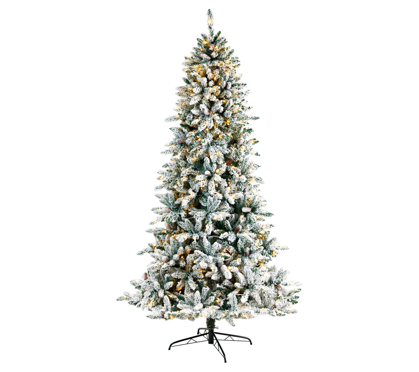 Nearly Natural 8' Flocked Livingston Fir Christmas Tree