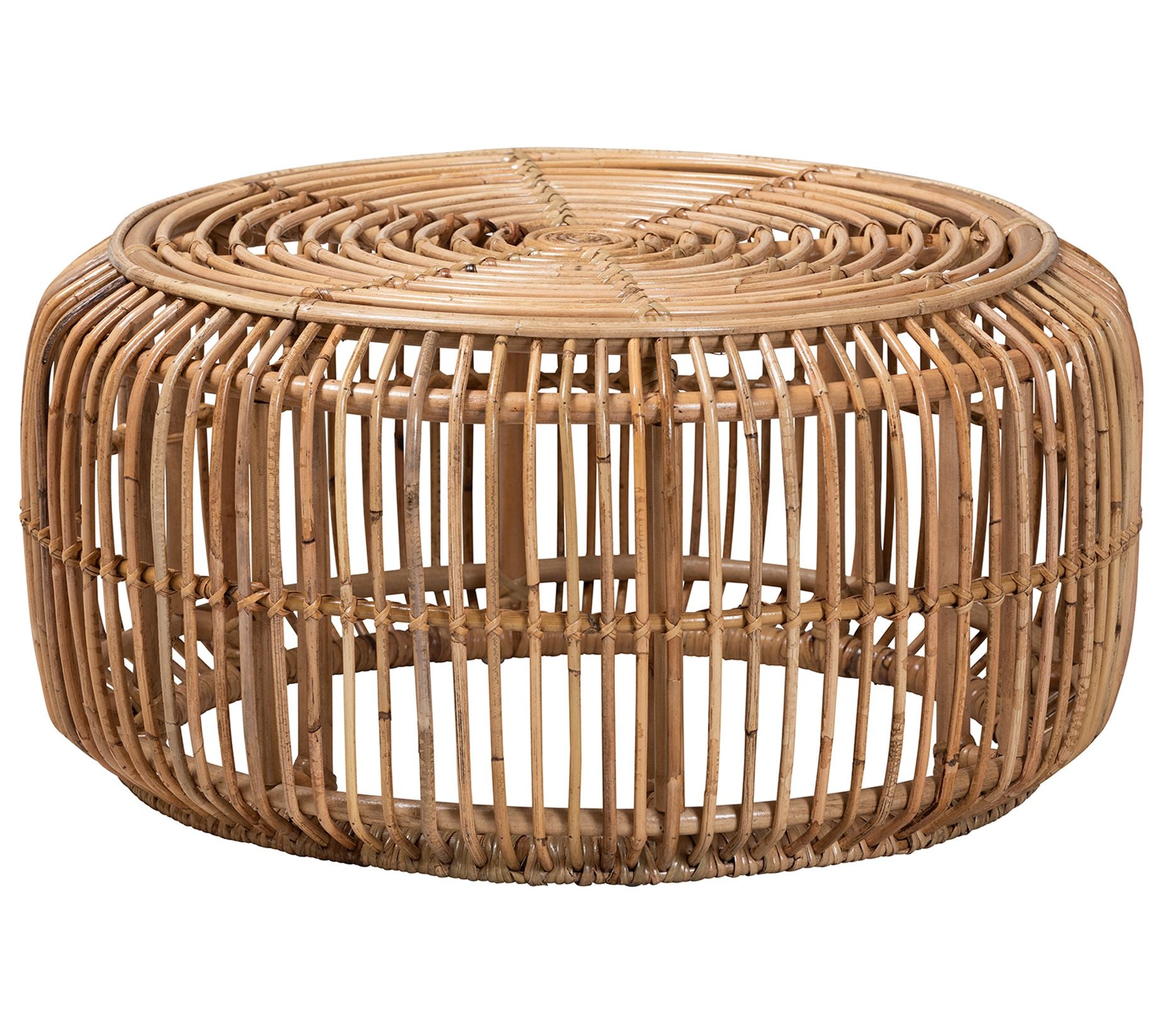 Aliane Natural Brown Antiqued Rattan Coffee Tab le