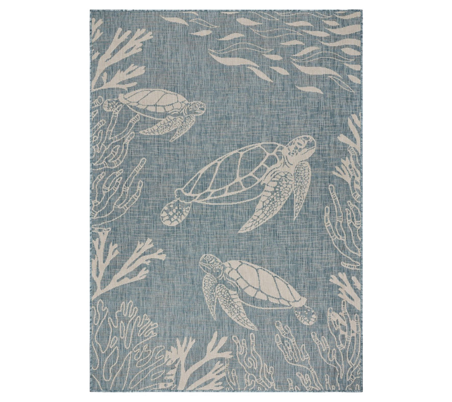 Homeroots 63"x84" Turtle Indoor Outdoor Area Rug