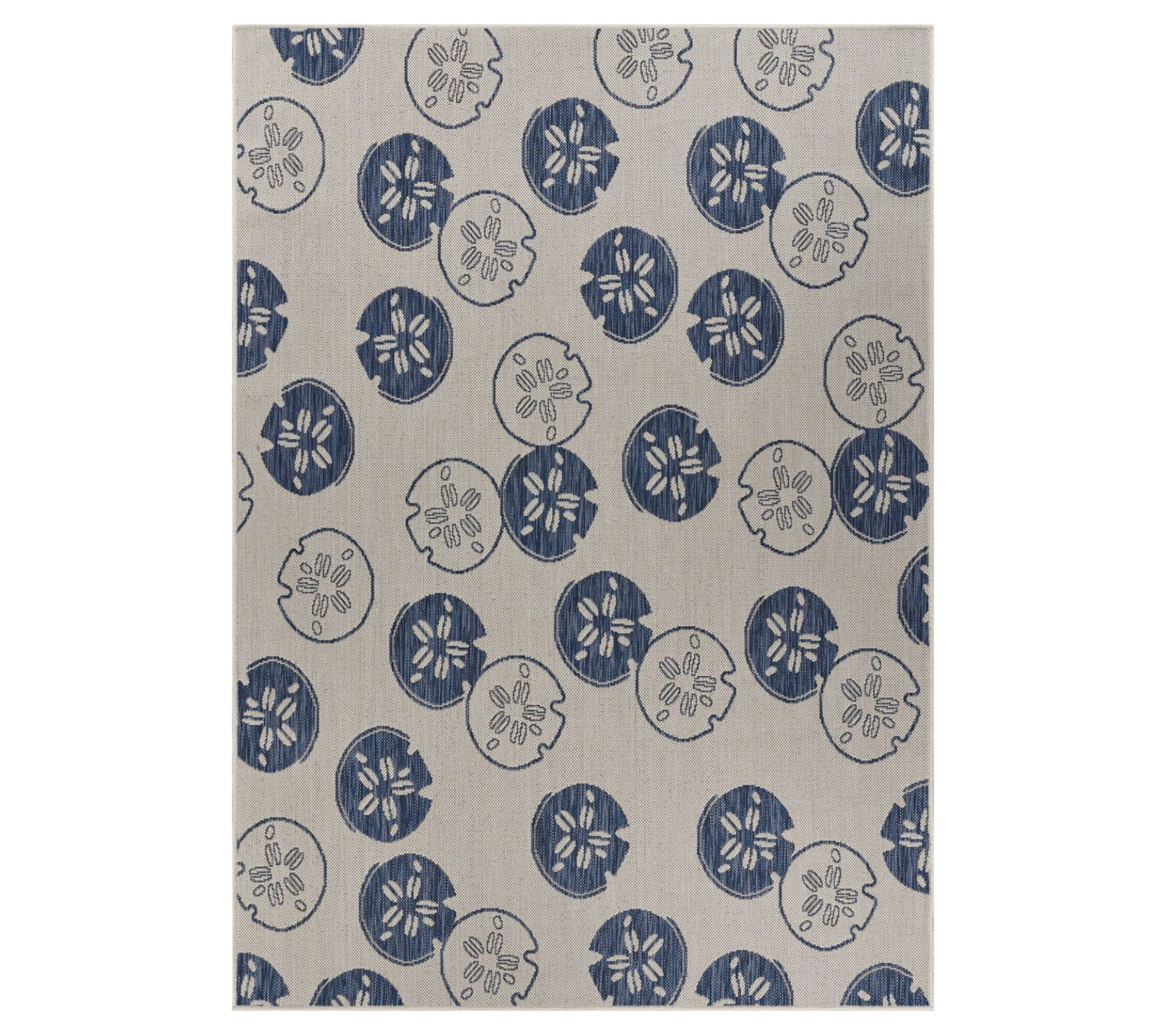 Homeroots 63"x87" Sand Dollars Indoor Outdoor A rea Rug