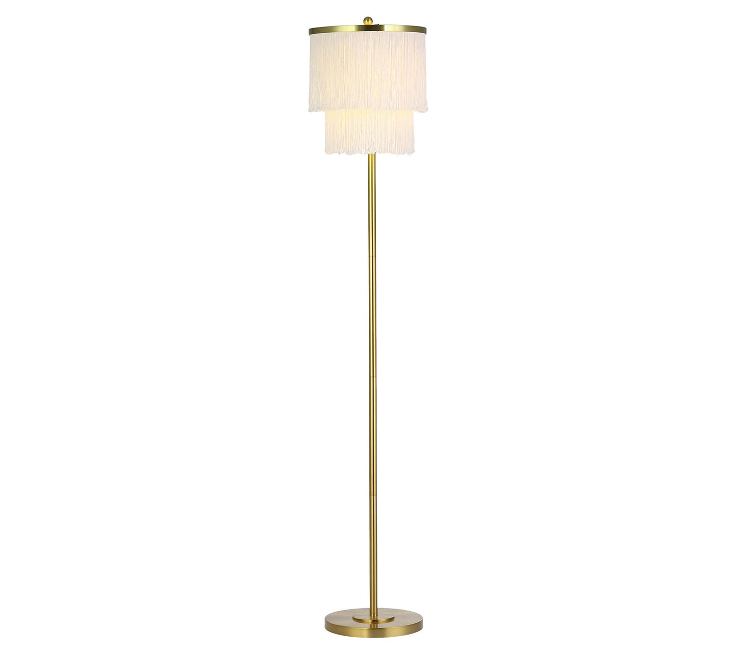 River of Goods 63"H Metal Floor Lamp With Fringe Shade