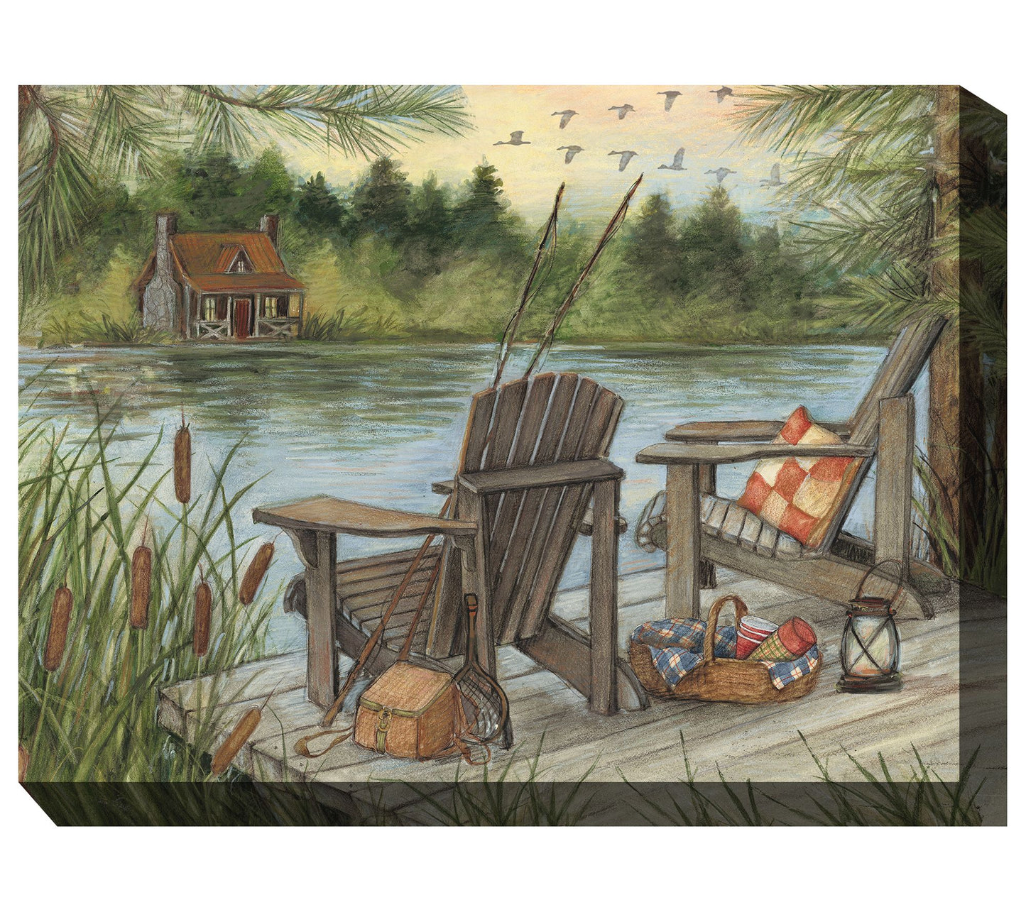 West of the Wind Lake Time Outdoor Canvas Art 4x30