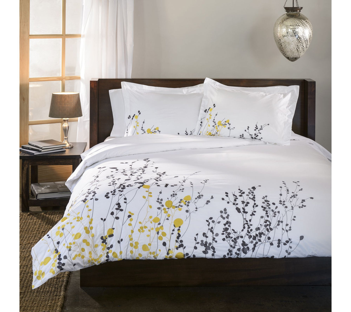 Superior 3-PC Reed Floral Cotton Duvet Cover Se, King/Cal.KG