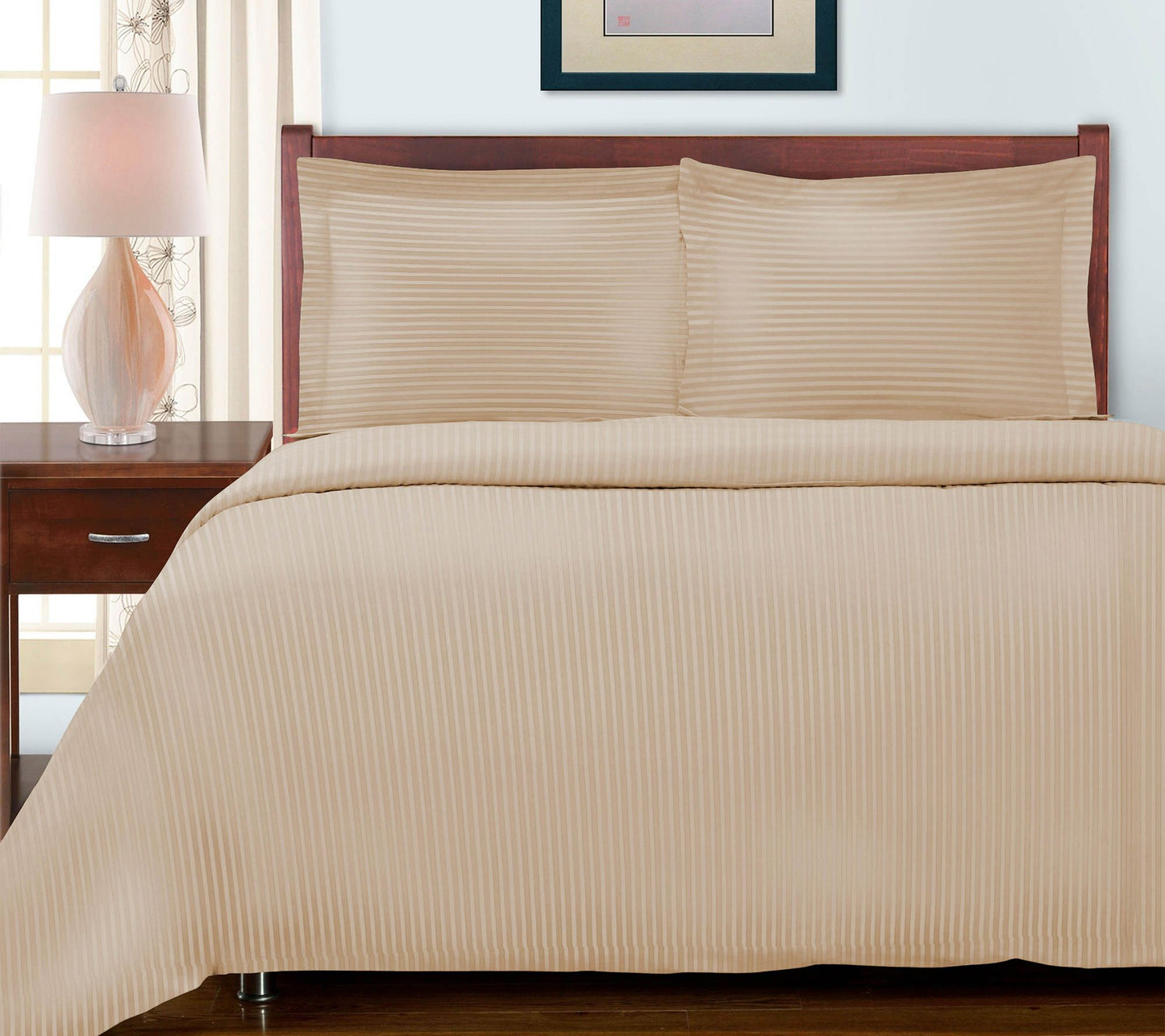 Superior 600TC Egyptian Cotton Stripe Duvet Covers, Full/Quee
