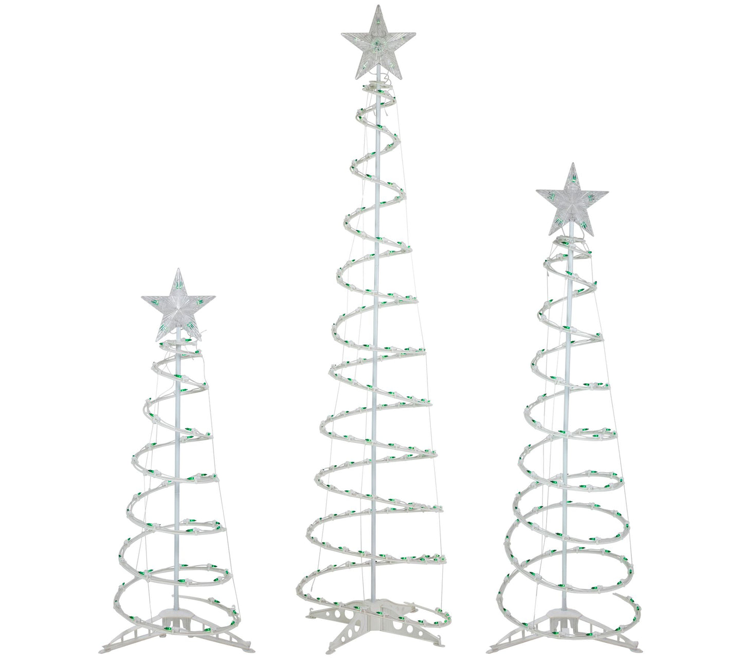 Northlight S/3 Green Lighted Spiral Christmas T rees- 3' 4' 6'