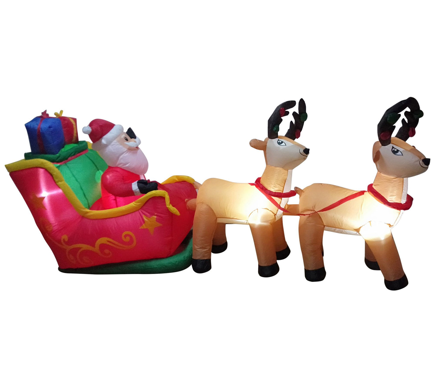 Northlight 8' Inflatable Santa's Sleigh/Reindeer Outdoor Decor