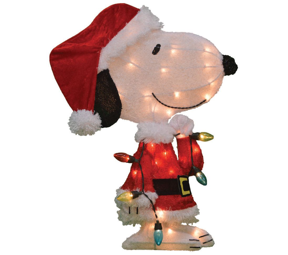 Northlight 24" Lighted Santa Snoopy w String Lights Yard Decor