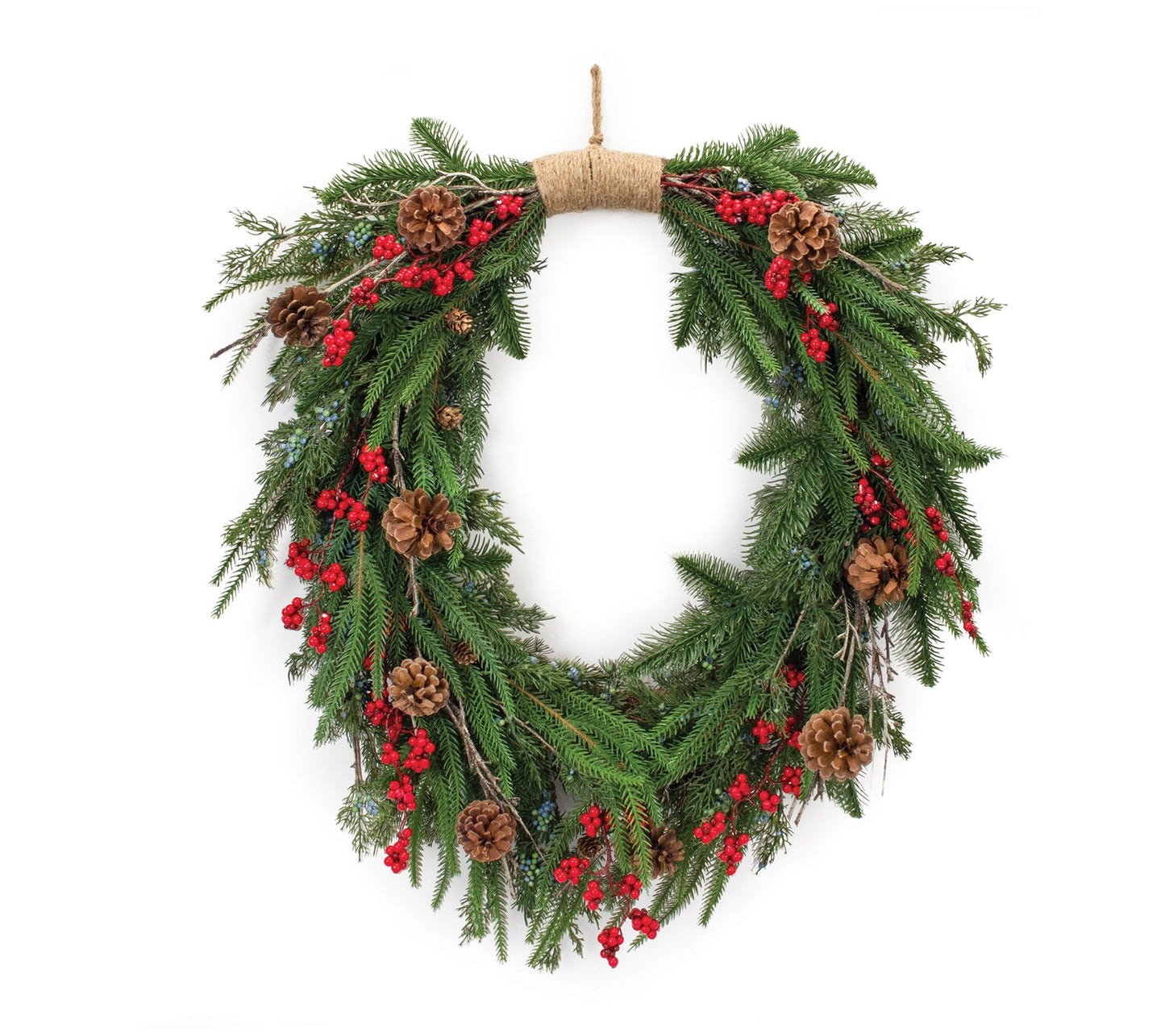 Melrose Mixed Pinecone Berry Wreath 30"H