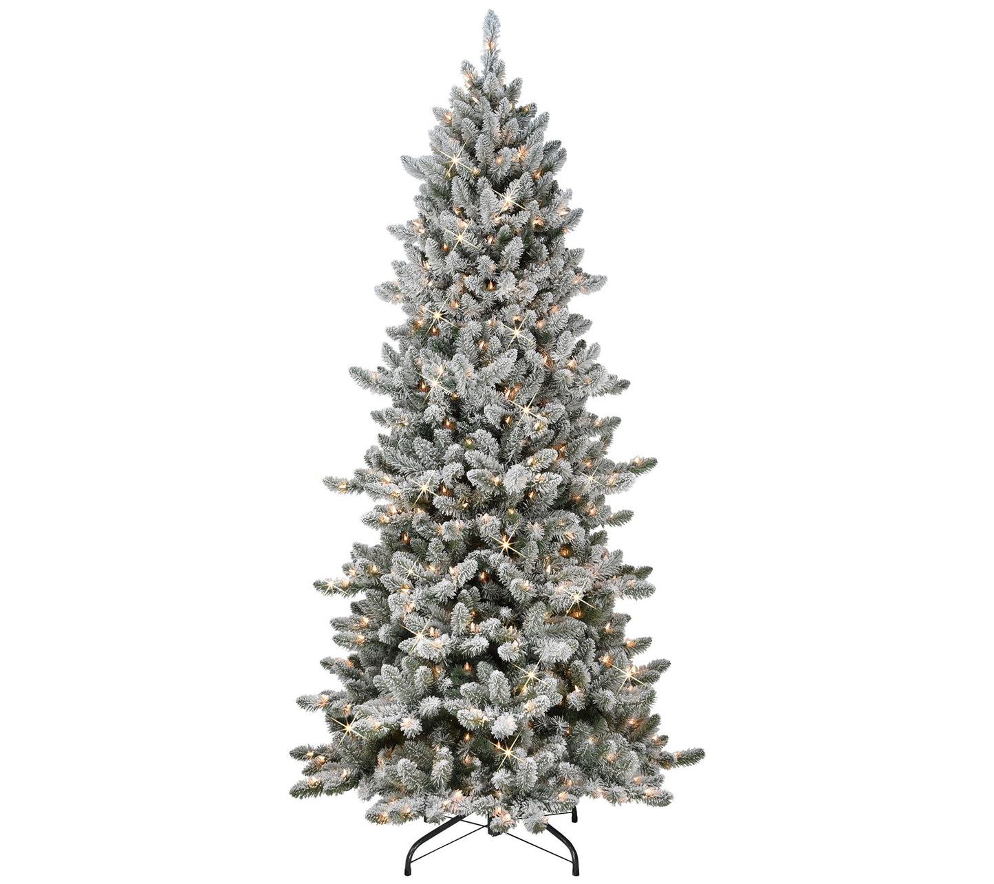 Puleo 6.5' Pre-Lit Slim Flocked Royal MajesticSpruce Tree