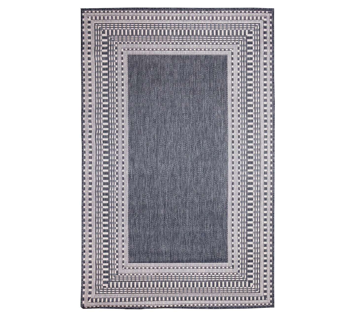 Liora Manne 8' x 10' Malibu Etched Border In/Outdoor Rug Navy