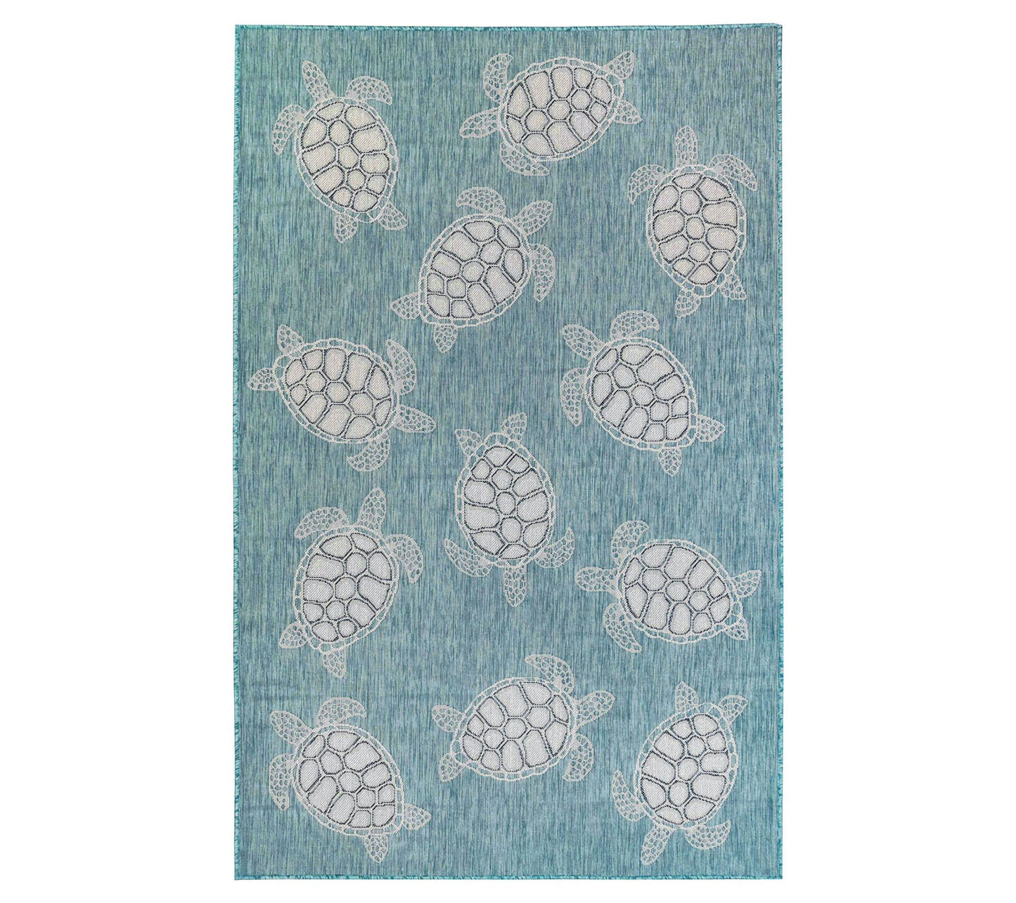 Liora Manne 8'x10' Carmel Seaturtles Indoor/Outdoor Rug Aqua