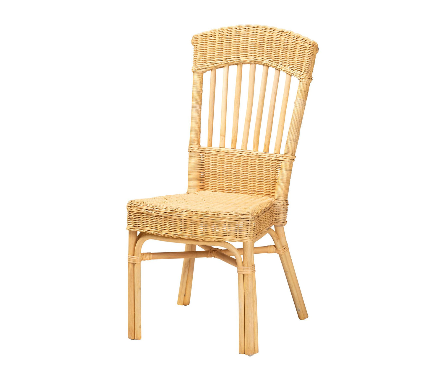 Baxton Studio Barito Natural Brown Rattan Dinin g Chair