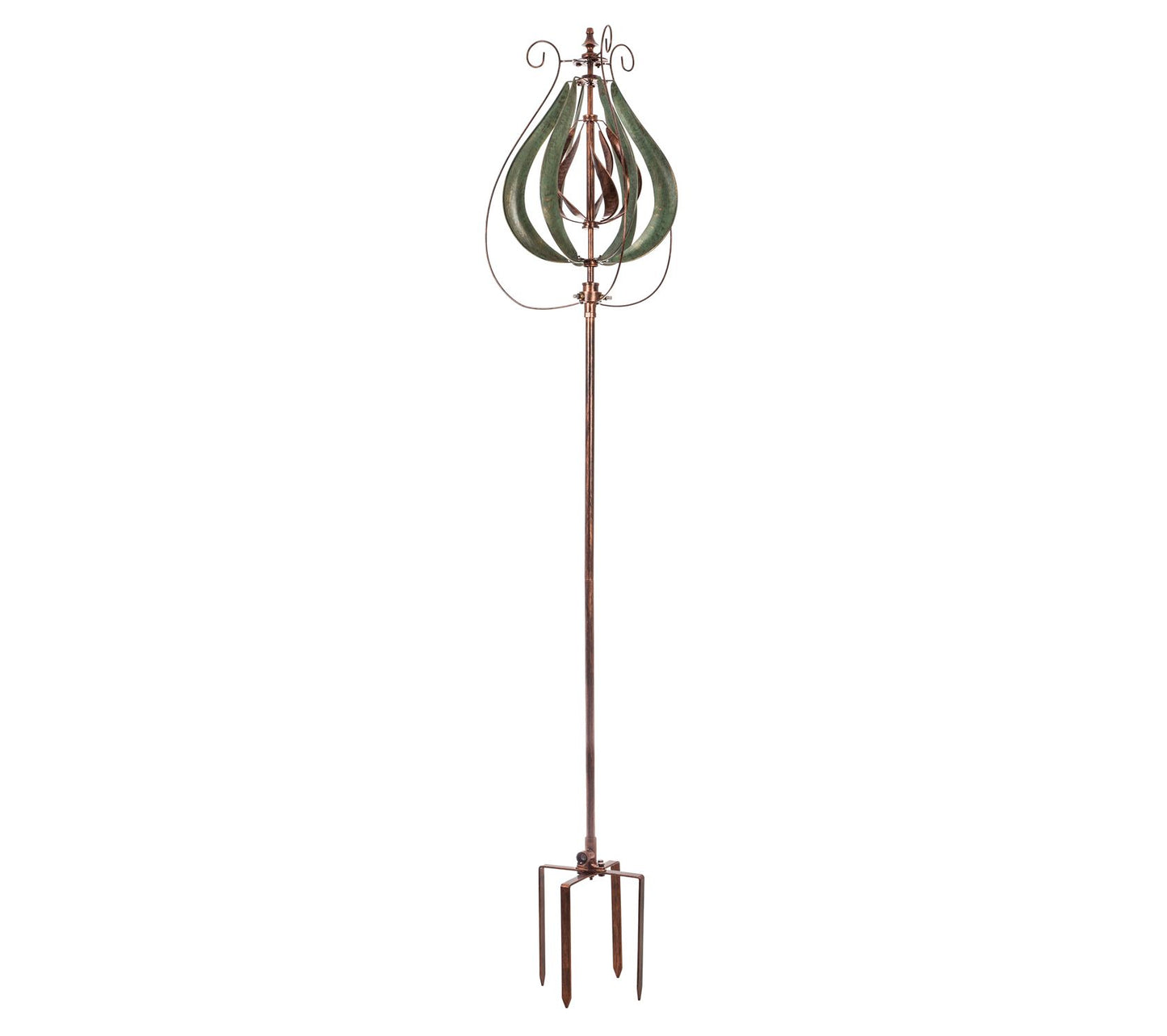 Evergreen 87.5" Copper & Verdigris Tulip Misting Wind Spinner