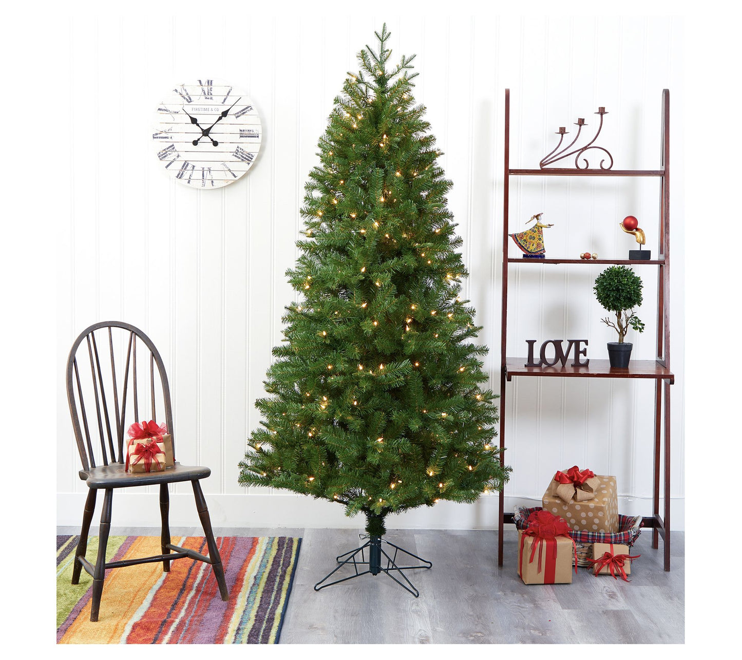 Nearly Natural 6.5' Vancouver Faux Christmas Tr ee w/250 Light