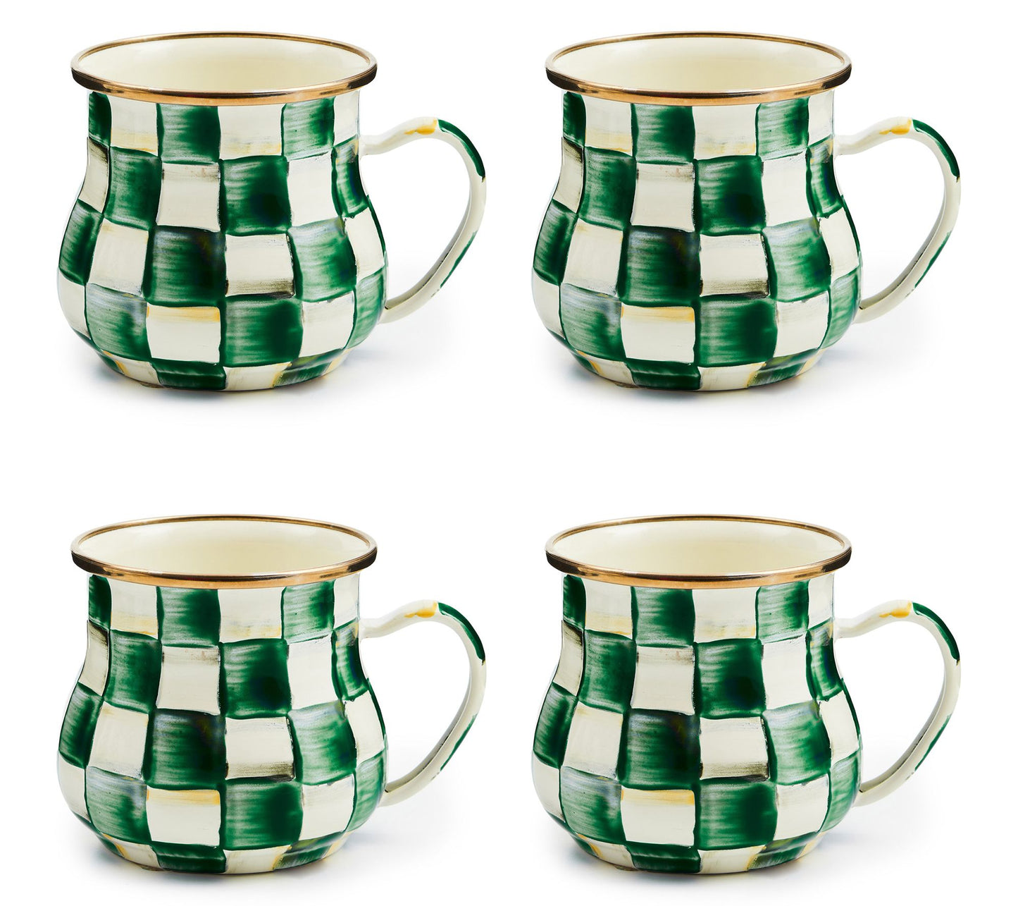 MacKenzie- Childs Set of 4 Enamel Mugs