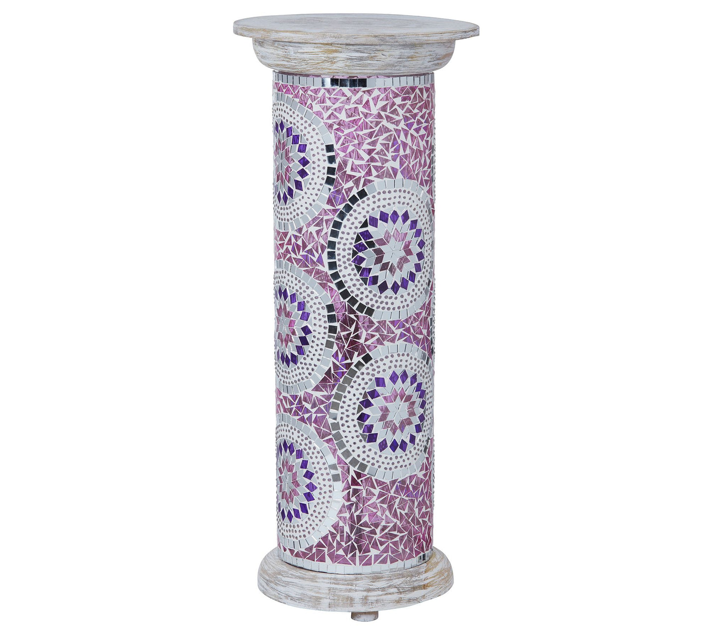 River of Goods 23"H Pink Glass Mosaic PedestalFloor Lamp