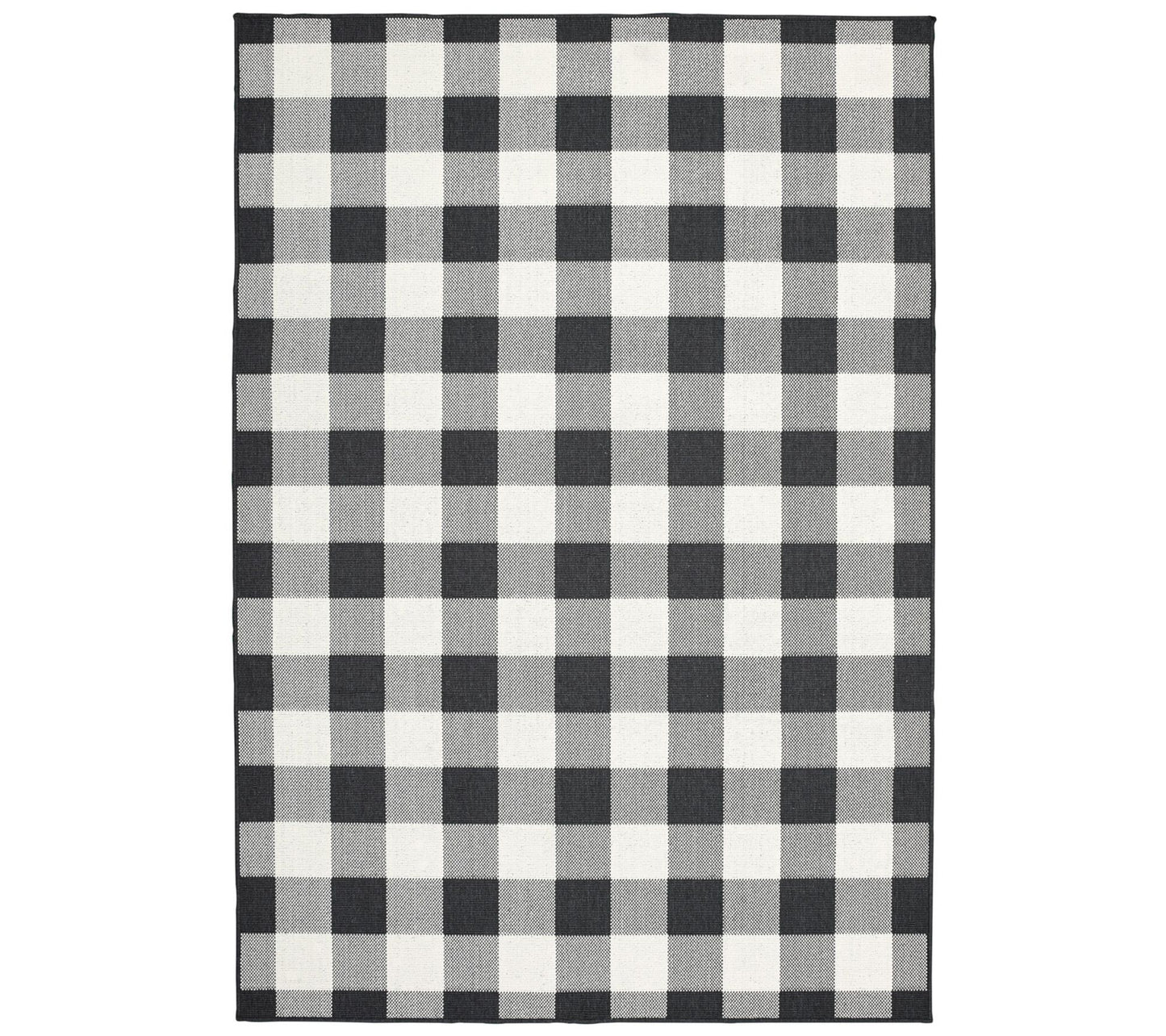 Veranda Living In/Out Black Buffalo Check 7'10" x10'10" Rug