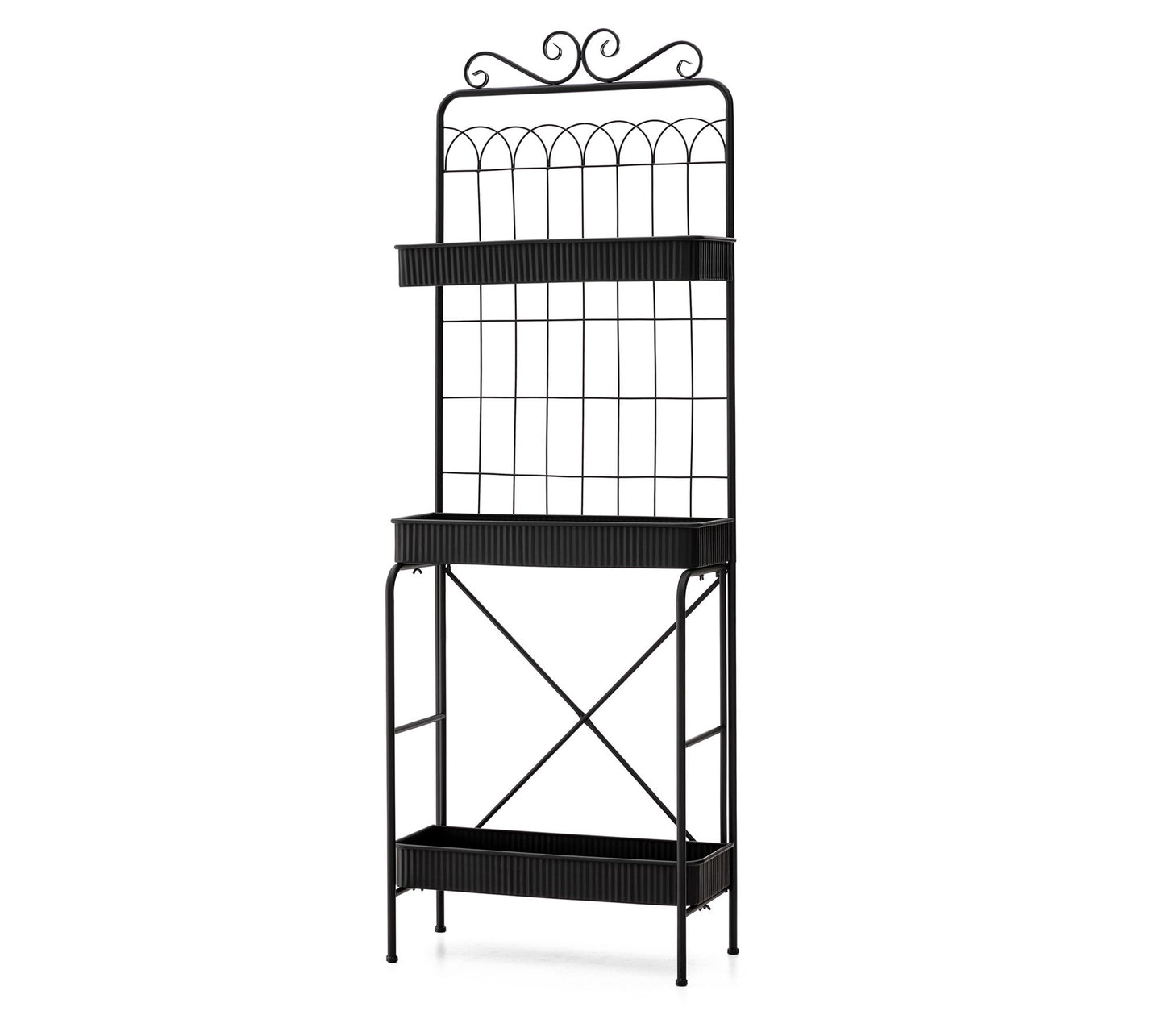 Glitzhome 68" 3 Shelf Metal Shelf Planter Stand& Storage Rack