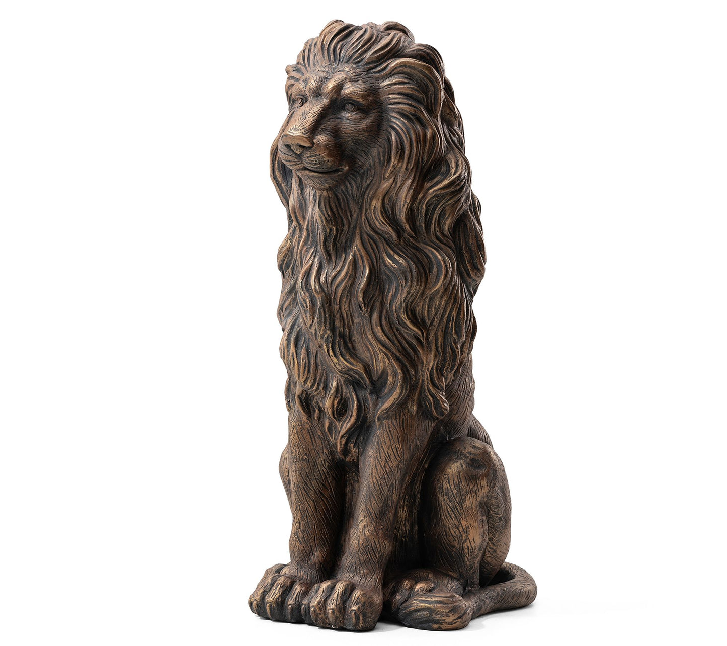 Glitzhome 27.75" MGO Sitting Lion Lawn Garden Statue - XL