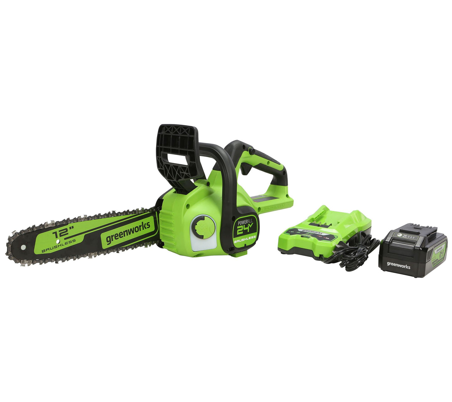 Greenworks POWERALL 24V 12" Cordless Chainsaw w/ 4Ah Battery