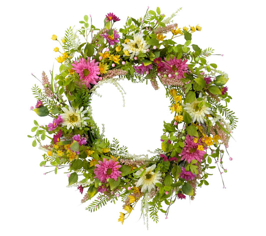 Puleo International 30" Spring Door Wreath Multicolor