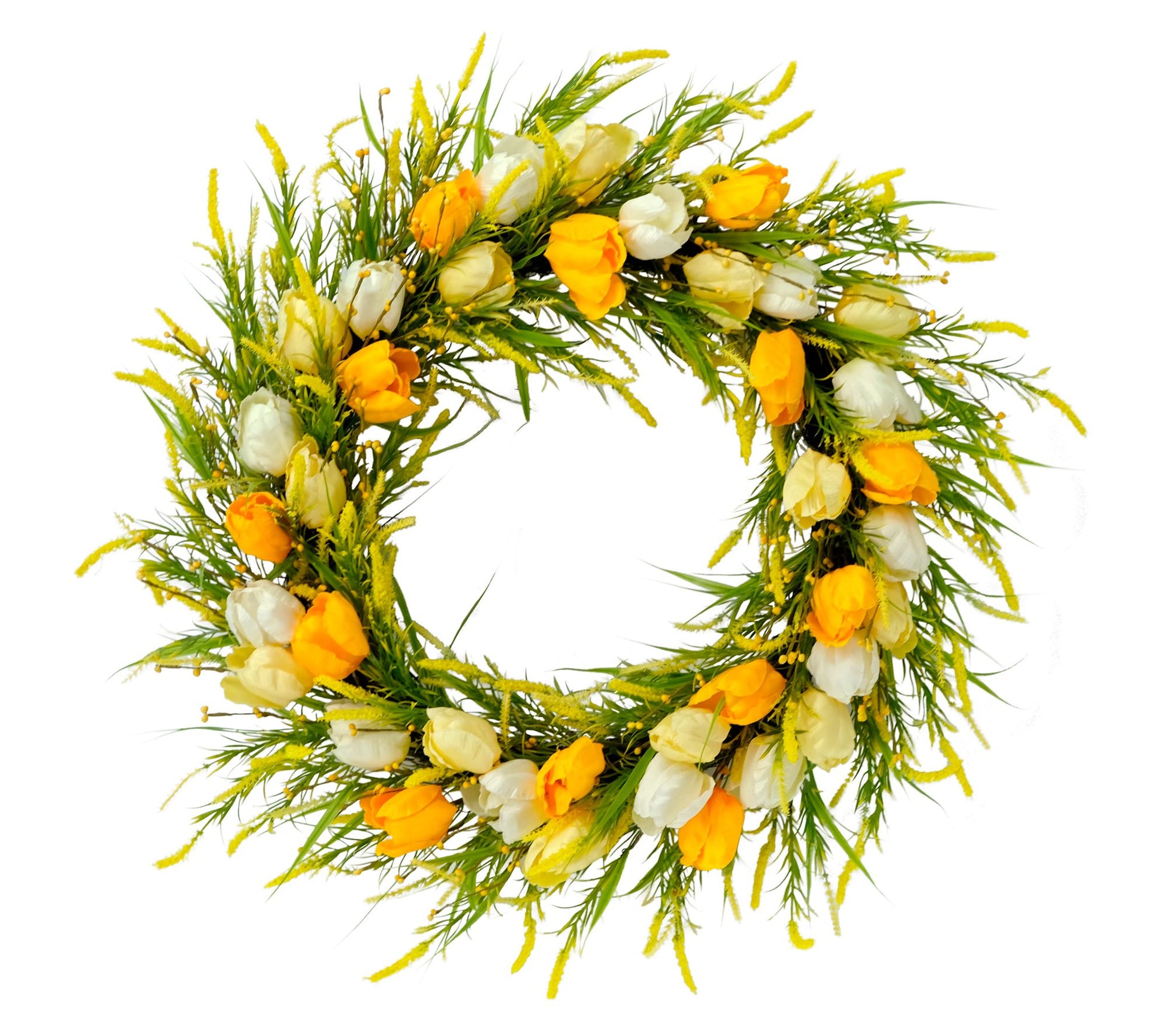 Puleo International 30" Artificial Tulip FloralSpring Wreath