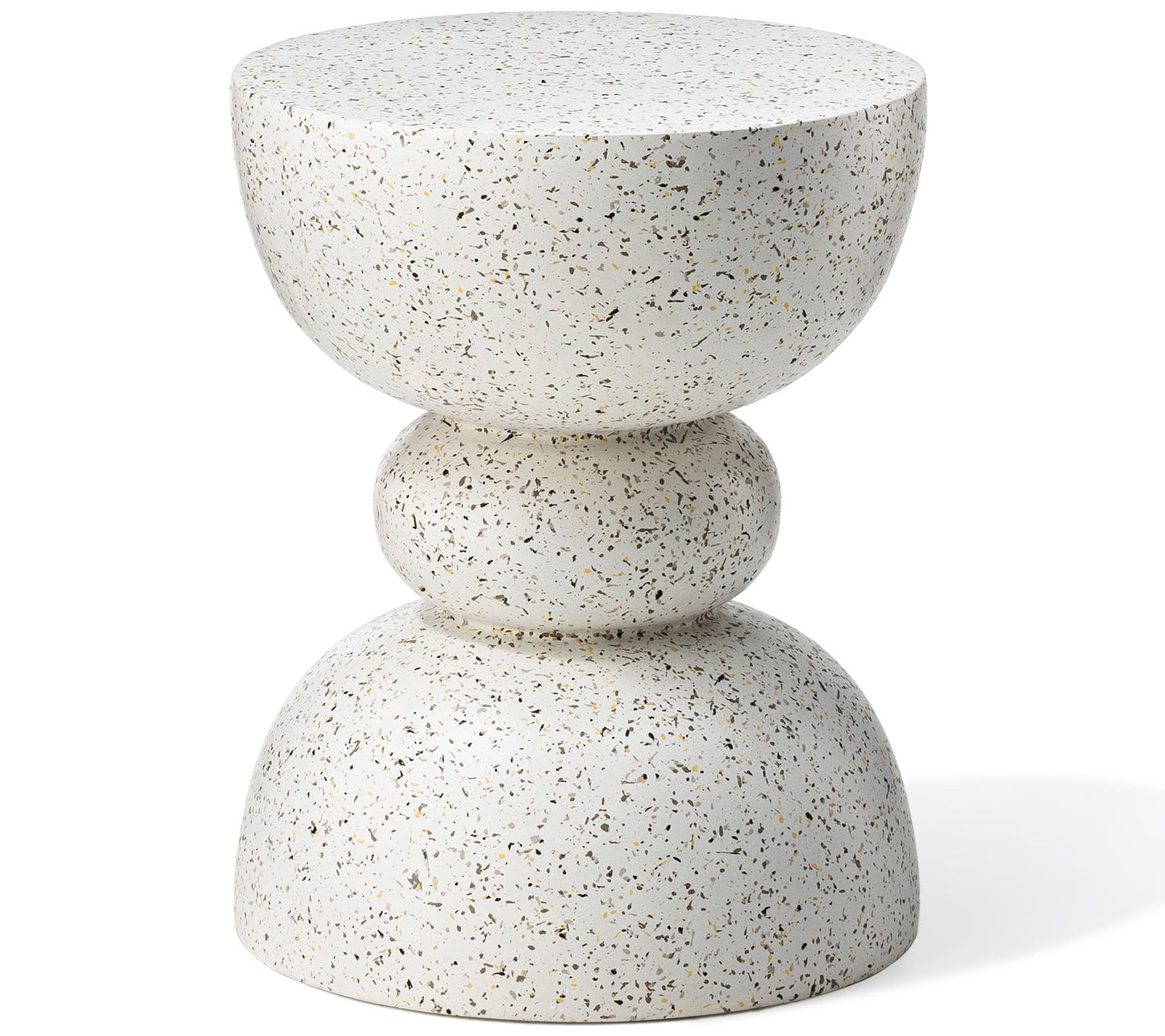 Glitzhome 17" Faux Terrazzo Garden Stool & PlanStand & Table