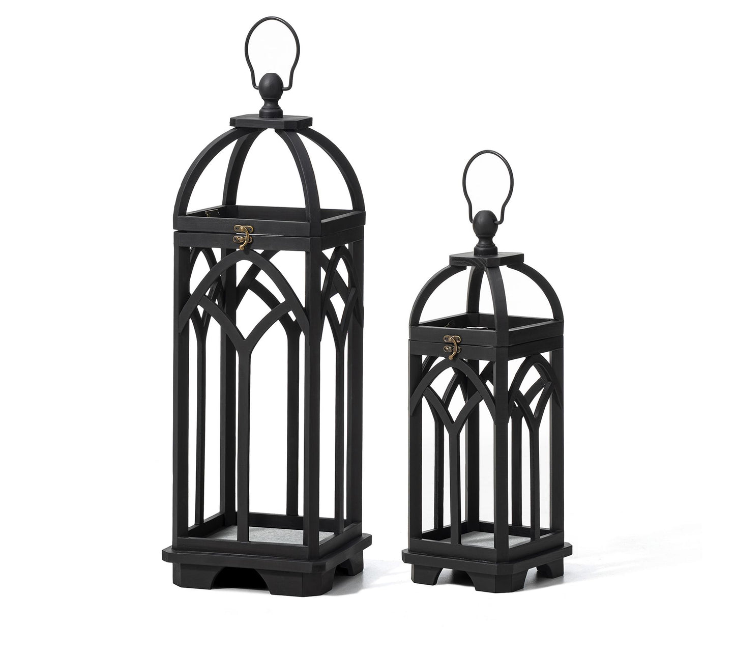 Glitzhome S/2 F armhouse Church Window Wood & Metal Lanterns